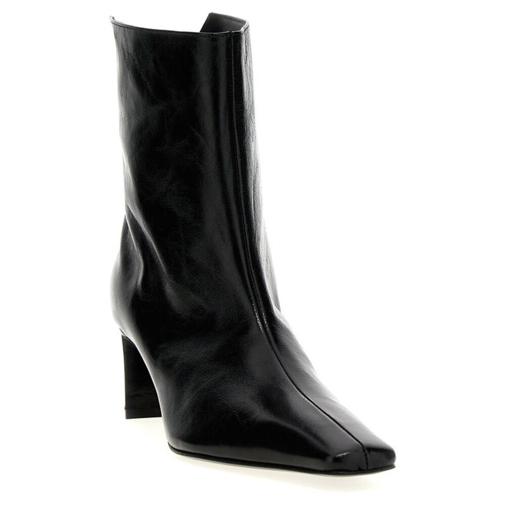 Khaite Black Calfskin Ankle Women's Boots - Picture 2 of 4